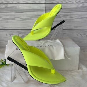 Good‎ American “Lucite” Neoprene Wedge Sandals